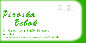 piroska bebok business card