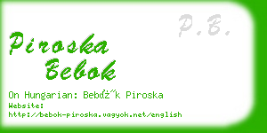 piroska bebok business card